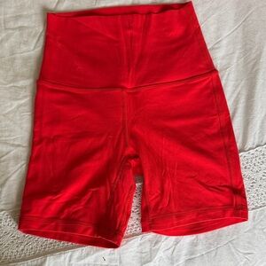 Lululemon Athletica Red High-Waist Shorts